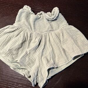 Altar'd State Textured Cream High Waist Shorts